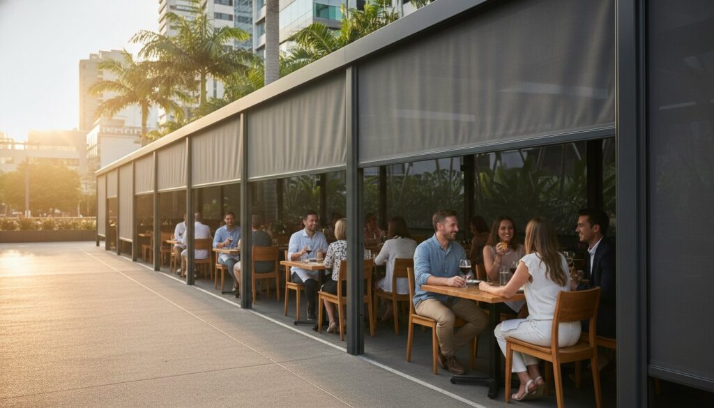 Commercial Outdoor Blinds Brisbane: The 2026 Guide to Business Shading