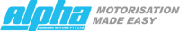 Alpha logo with 'MOTORISATION MADE EASY' in light blue and grey.